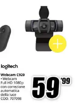 MediaWorld Logitech Webcam C920 offerta