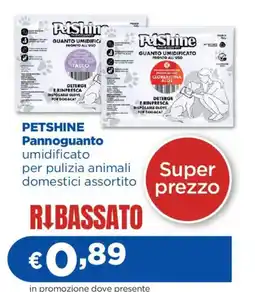Acqua & Sapone PetShine Pannoguanto umidificato per pulizia animali domestici assortito offerta