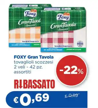 Foxy Gran Tavola tovaglioli scozzesi
