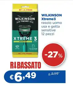 Acqua & Sapone Wilkinson Xtreme3 rasoio uomo usa e getta sensitive offerta