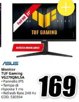 MediaWorld Monitor ASUS TUF Gaming offerta