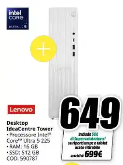 MediaWorld Lenovo Desktop IdeaCentre Tower offerta