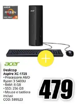 MediaWorld Acer Desktop Aspire XC-1725 offerta