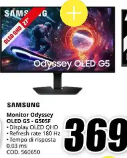 MediaWorld Samsung Monitor Odyssey OLED G5 offerta