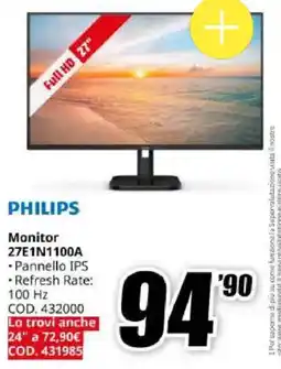 MediaWorld Philips Monitor 27E1N1100A offerta