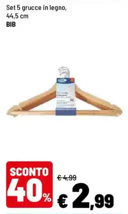 Iper La Grande Set 5 grucce in legno offerta