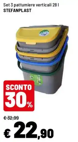 Iper La Grande Set 3 pattumiere verticali STEFANPLAST offerta