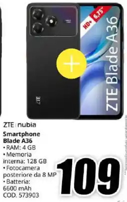 MediaWorld ZTE nubia Smartphone Blade A36 offerta
