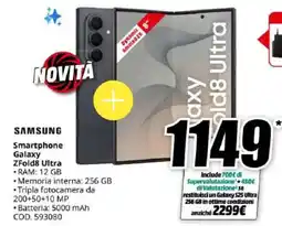 MediaWorld Samsung Smartphone Galaxy ZFold8 Ultra offerta