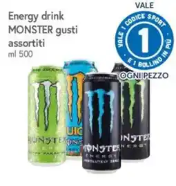 Famila Market Energy drink MONSTER gusti assortiti offerta