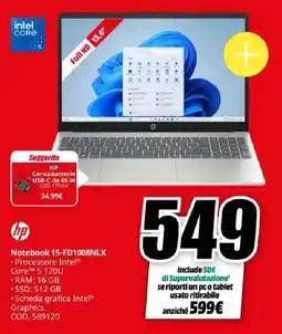 MediaWorld HP Notebook 15-FD1008NLX offerta