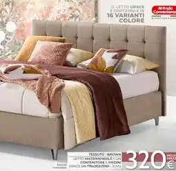 Mondo Convenienza Letto matrimoniale con contenitore e piedini Grace offerta