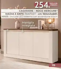 Mondo Convenienza Madia 3 ante fantasy offerta