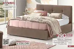 Mondo Convenienza Tessuto | Elephant Letto Matrimoniale con Contenitore Big Town offerta