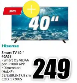 MediaWorld Hisense Smart TV 40" offerta