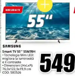 MediaWorld Samsung Smart TV 55" 55M70H offerta