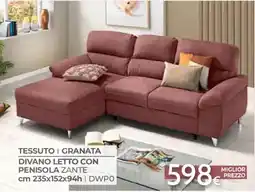 Mondo Convenienza Divano letto con penisola zante offerta
