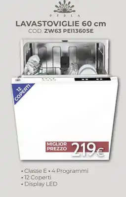 Mondo Convenienza Lavastoviglie 60 cm Perla offerta
