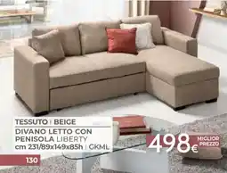 Mondo Convenienza Divano letto con penisola liberty offerta
