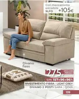 Mondo Convenienza Divano 2 Posti Sara offerta