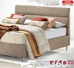 Mondo Convenienza Letto matrimoniale con contenitore e piedini Noah offerta