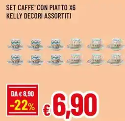 Famila Set caffè con piatto Kelly decori assortiti offerta