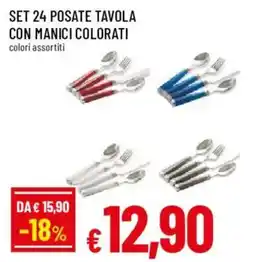 Famila Set 24 posate tavola con manici colorati offerta