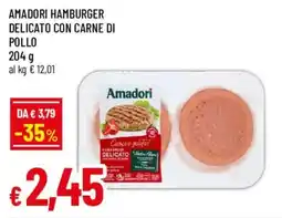 Famila Amadori hamburger delicato con carne di pollo offerta