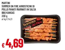 Famila Martini summer on fire arrostiticini di pollo panati marinati in salsa bbq kansas offerta
