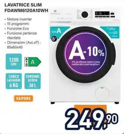 Unieuro Lavatrice slim Fdawm6120a10wh offerta