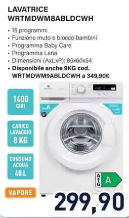 Unieuro Lavatrice WRTMDWM8ABLDWCWH offerta