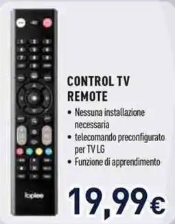 Unieuro Control tv remote Topice offerta