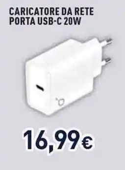 Unieuro Caricatore da rete porta usb-c 20w offerta