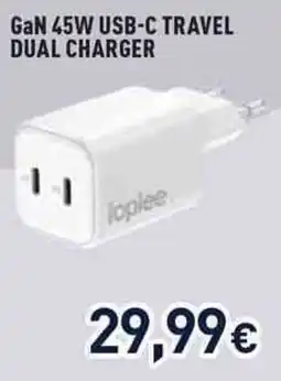 Unieuro GaN 45W USB-C Travel Dual Charger ioplee offerta