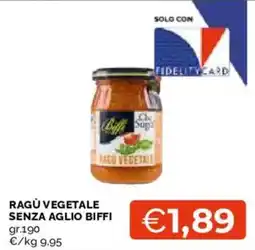 Mercatò Ragù vegetale senza aglio Biffi offerta