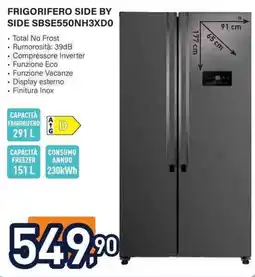 Unieuro Frigorifero side by side SBSE550NH3XD0 offerta