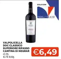 Mercatò Valpolicella Doc Classico Superiore Ripasso Cantina di Negrar offerta