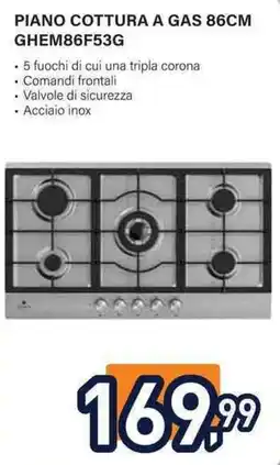 Unieuro Piano cottura a gas 86cm offerta