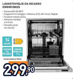 Unieuro Lavastoviglie da incasso DWEM13BI2S offerta