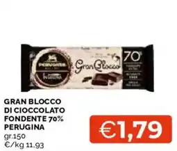 Mercatò Gran blocco di cioccolato fondente 70% Perugina offerta