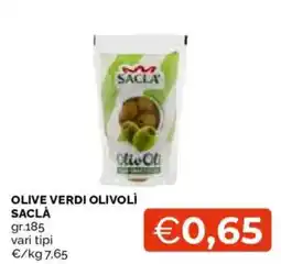 Mercatò Olive verdi olivoli Saclà offerta