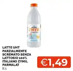 Mercatò Latte UHT parzialmente scremato senza lattosio 100% italiano zymil Parmalat offerta