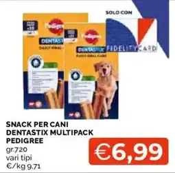 Mercatò Snack per cani Dentastix multipack Pedigree offerta