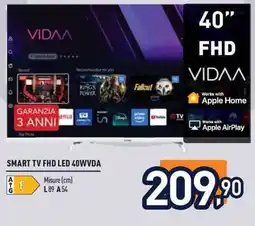Unieuro Smart TV FHD LED 40WVDA Vidaa offerta