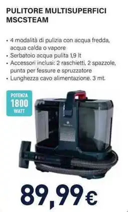 Unieuro Pulitore multisuperfici MSCSteam offerta