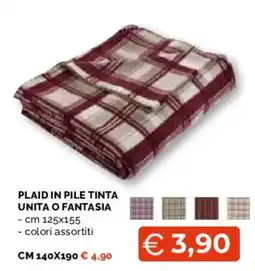 Mercatò Extra Plaid in pile tinta unita o fantasia offerta