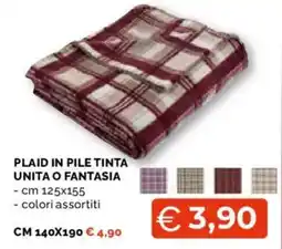 Mercatò Big Plaid in pile tinta unita o fantasia offerta