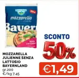 Mercatò Mozzarella julienne senza lattosio bavernland offerta