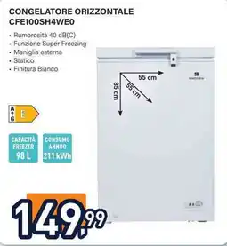 Unieuro Congelatore orizzontale CFE100SH4WE0 offerta