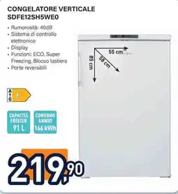 Unieuro Congelatore verticale SDFE12SH5WE0 offerta